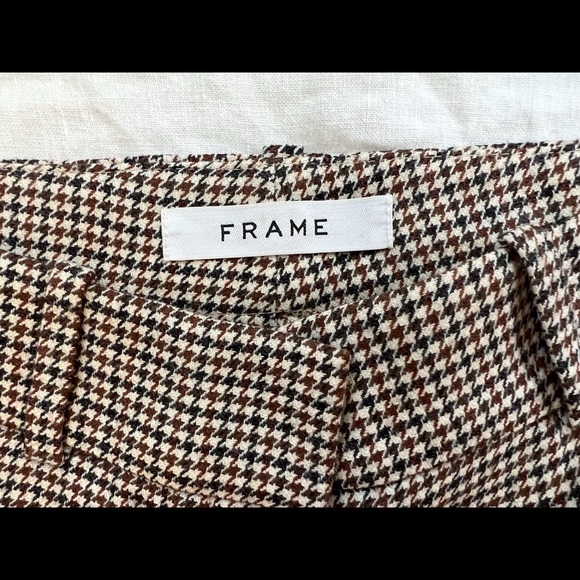 FRAME Houndstooth straight leg wool trousers - Picture 2 of 2